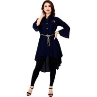 THE KOSH High-Low Midi Shirt Dress for Women